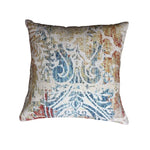 Benzara BM221652 18 x 18 Hand Block Printed Cotton Accent Pillow, Multicolor
