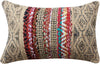 Benzara BM221656 24 x 16`` Handwoven Jute Accent Pillow with Block Print, Brown and Red