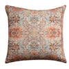Benzara BM221662 18 x 18 Handwoven Cotton Accent Pillow with Floral Print, Orange and Brown