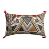Benzara BM221670 20 x 12 Handwoven Cotton Accent Pillow with Abstract Print, Multicolor