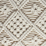 Benzara BM221679 20 x 20`` Handwoven Macrame Cotton Accent Pillow, Off White