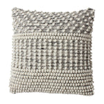 Benzara BM221683 18 x 18 Textured Handwoven Cotton Accent Pillow with Beads, Off White