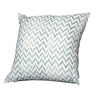 Benzara BM221684 2 Piece Accent Pillow with Palmette and Chevron Print, White and Blue