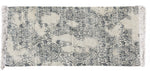 Benzara BM221691 Handwoven Cotton Dhurrie Rug with Fringes and Filigree Pattern, Gray