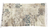 Benzara BM221692 Handwoven Cotton Dhurrie Rug with Fringes and Damask Prints, Gray and Beige