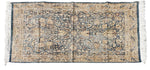 Benzara BM221696 Cotton Dhurrie Rug with Fringes and Persian Prints, Gray and Beige
