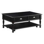 Benzara Wooden Lift Top Cocktail Table with Casters and Open Bottom Shelf, Black