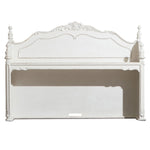 Benzara Traditional Design Writing Hutch with Carving Details, Antique White