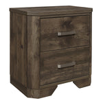 Benzara 2 Drawer Transitional Wooden Nightstand with Clipped Corners, Brown