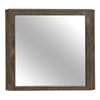 Benzara Rectangular Mirror with Wooden Frame and Clipped Corners, Rustic Brown