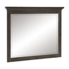 Benzara Rectangular Mirror with Wooden Frame and Molded Details, Weathered Brown