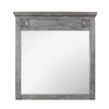 Benzara Rectangular Mirror with X Framing Molded Wooden Frame, Antique Gray