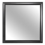 Benzara Wooden Frame Rectangular Mirror with Molded Details, Espresso
