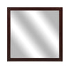 Benzara Transitional Style Square Mirror with Wooden Frame, Cherry Brown