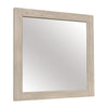 Benzara Transitional Style Square Mirror with Wooden Frame, Light Brown