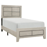 Benzara Transitional Style Wooden Twin Bed with Panel Design, Light Brown