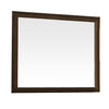 Benzara Rectangular Wood Encased BeveLed Mirror, Walnut Brown