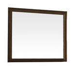 Benzara Rectangular Wood Encased BeveLed Mirror, Walnut Brown