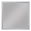 Benzara Transitional Style Square Wooden Frame Mirror, Gray