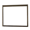 Benzara Rough Hewn Saw Textured Wooden Frame Mirror with Trim top, Brown and Silver