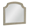 Benzara Arched Wooden Frame Mirror with Clipped Top Corners,Taupe Brown and Silver