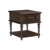 Benzara 1 Drawer Traditional Plank Style End Table with Turned Legs, Cherry Brown