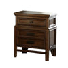 Benzara 2 Drawer Wooden Nightstand with Chamfered Feet, Brown