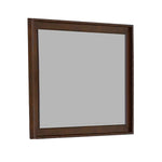Benzara Rectangular Wooden Frame Mirror with Raised Edges, Brown