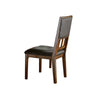 Benzara Leatherette Side Chair with Padded Open Slatted Back, Set of 2, Brown