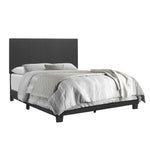 Benzara Platform Style Fabric Upholstered Full Bed with Tapered Feet, Gray