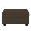 Benzara Wooden Ottoman with Tapered Block Feet and Interior Storage, Brown