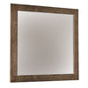 Benzara Square Bevel Mirror with Natural Wooden Grain Texture Finish, Brown