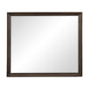 Benzara Wooden Square Mirror with Molded Details and BevelLed Edges, Brown