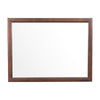 Benzara Wooden Square Mirror with Molded Details and Dual Texture, Brown