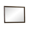 Benzara Transitional Style Wooden BevelLed Mirror with Raised Edges, Brown