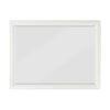 Benzara Wooden Mirror with Raised Edges and Molded Details, White