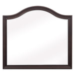 Benzara Wooden Mirror with Molded Details and Raised Edges, Brown