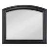 Benzara Wooden Mirror with Raised Edges and Curved Top, Black