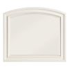 Benzara Wooden Mirror with Raised Edges and Curved Top, White