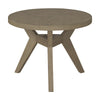 Benzara Wooden Round End Table with Natural Wood Grain Detailings, Gray