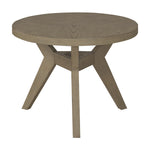 Benzara Wooden Round End Table with Natural Wood Grain Detailings, Gray