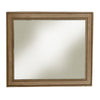 Benzara Wooden Mirror with Raised Edges and Molded Details, Brown