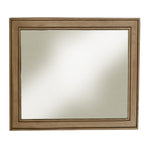 Benzara Wooden Mirror with Raised Edges and Molded Details, Brown