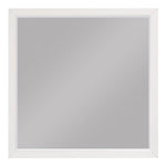 Benzara Transitional Style Square Wooden Frame Mirror, White