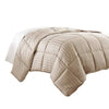 Benzara Cork Twin Comforter with Vertical Stripes and Stitched Details, Beige