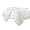 Benzara Cork Queen Comforter with Vertical Stripe and Stitched Details, White