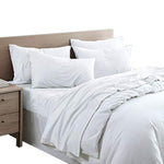 Benzara 6 Piece King Size Microfiber Fabric Sheet Set with Pocket, White