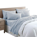 Benzara 6 Piece Queen Size Microfiber Fabric Sheet Set with Pocket, Blue