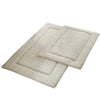 Benzara Nantes 2 Piece Fabric Bath Mat with Non Slippery Back , Off white