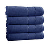 Benzara Bergamo 4 Piece Spun loft Bath Sheets with Twill Weaving , Dark Blue